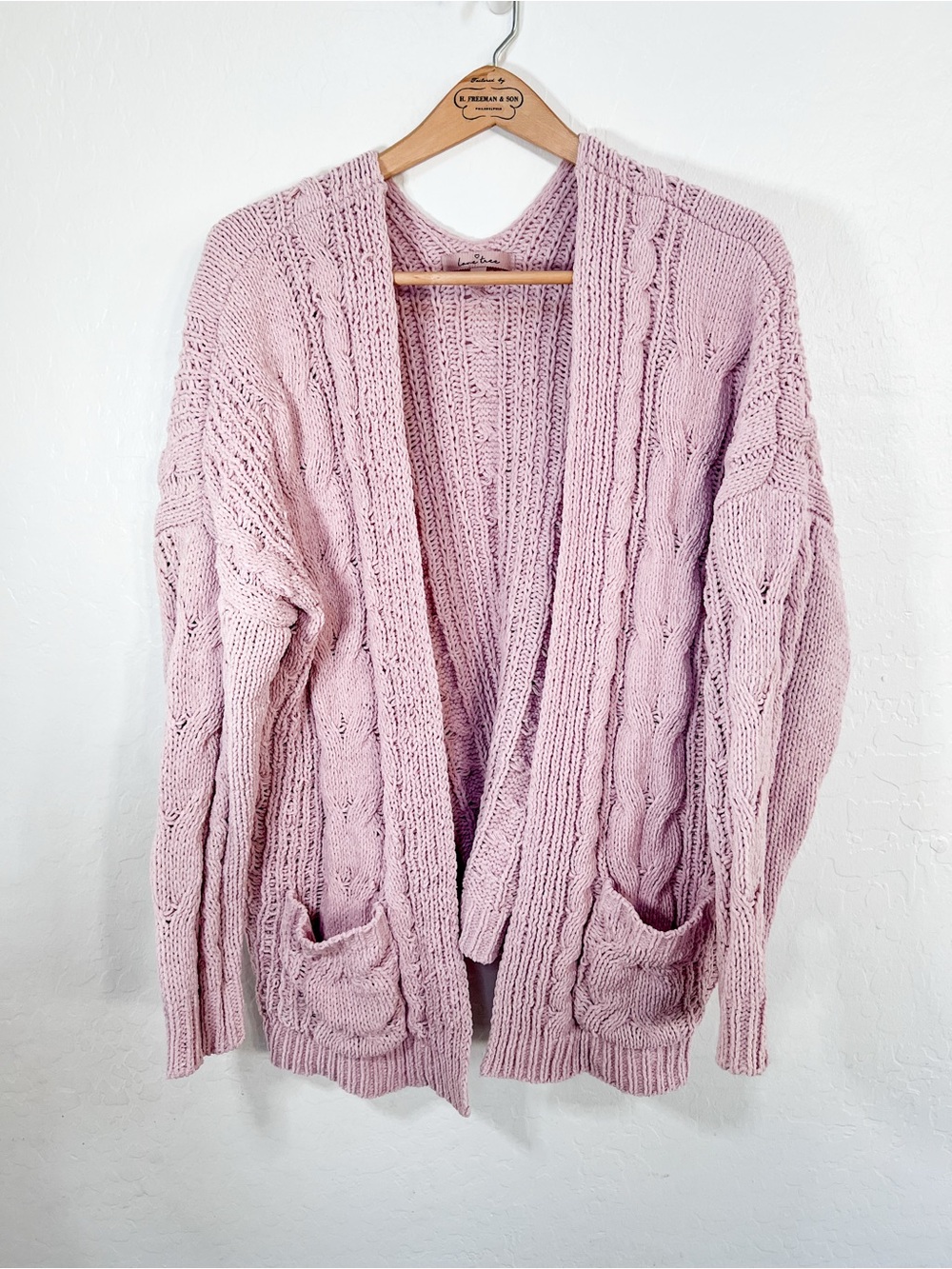 Love Tree Dusty Pink Open Cardigan